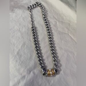 VTG Monet signed Gold/Silver Chunky Heavy Necklace